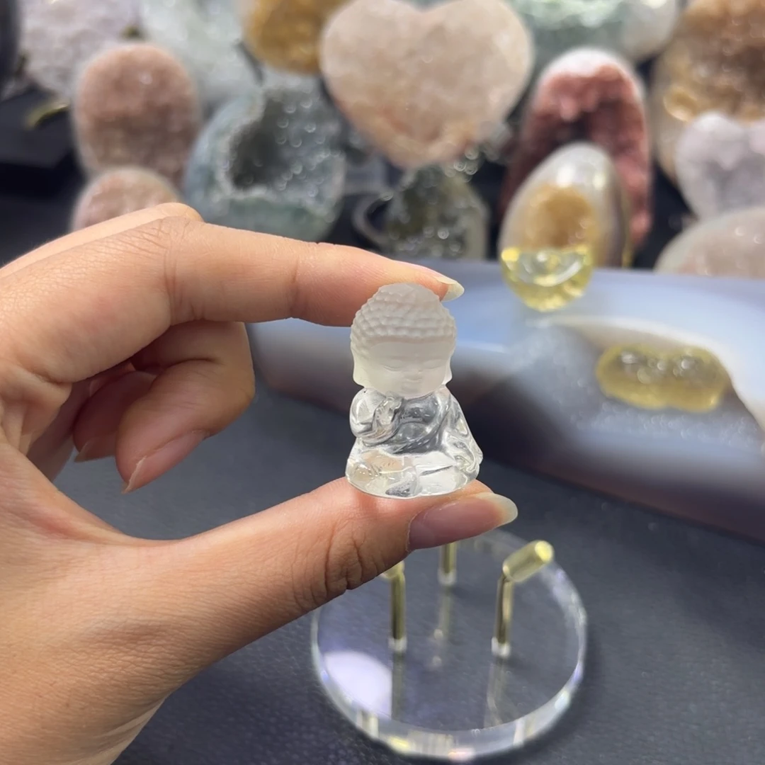 大型摆件（非配饰）未镶嵌紫晶36号 全净体 白水晶 宝宝佛