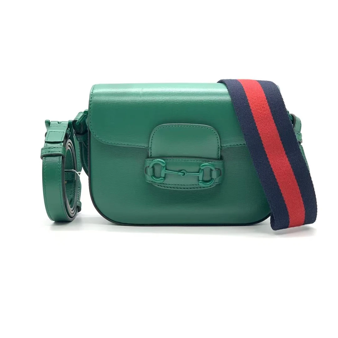 99新 GUCCI/古驰 绿色迷你1955斜挎包/