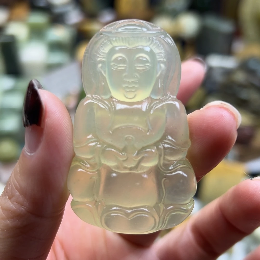 岫玉未镶嵌颈饰岫玉观音