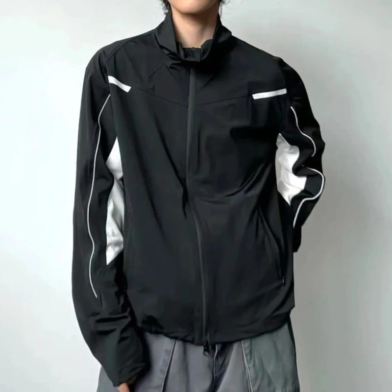 WINO BLOWS2025男女春秋季户外凉感透气拼接立领运动防晒服