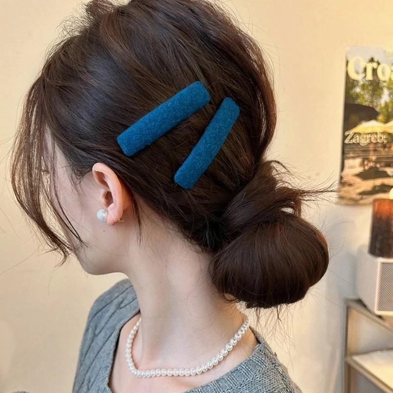 一对装|复古蓝色碎发发夹头饰少女侧边刘海夹前额BB夹2025新款