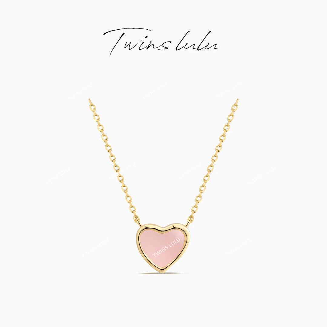 TWINS LULU 925银 流光风 秋上新双面爱心项链首饰女款TSJ9336