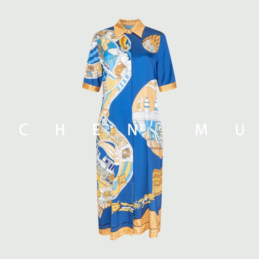 【宸慕】气质重磅优雅高端桑蚕丝连衣裙25041