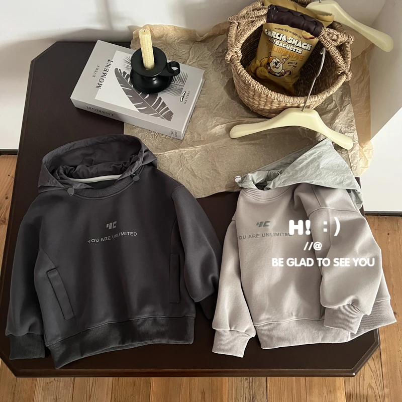 【现货】郝叔童品秋季新款洋气时尚2025男童高货网红带帽卫衣HZ5315