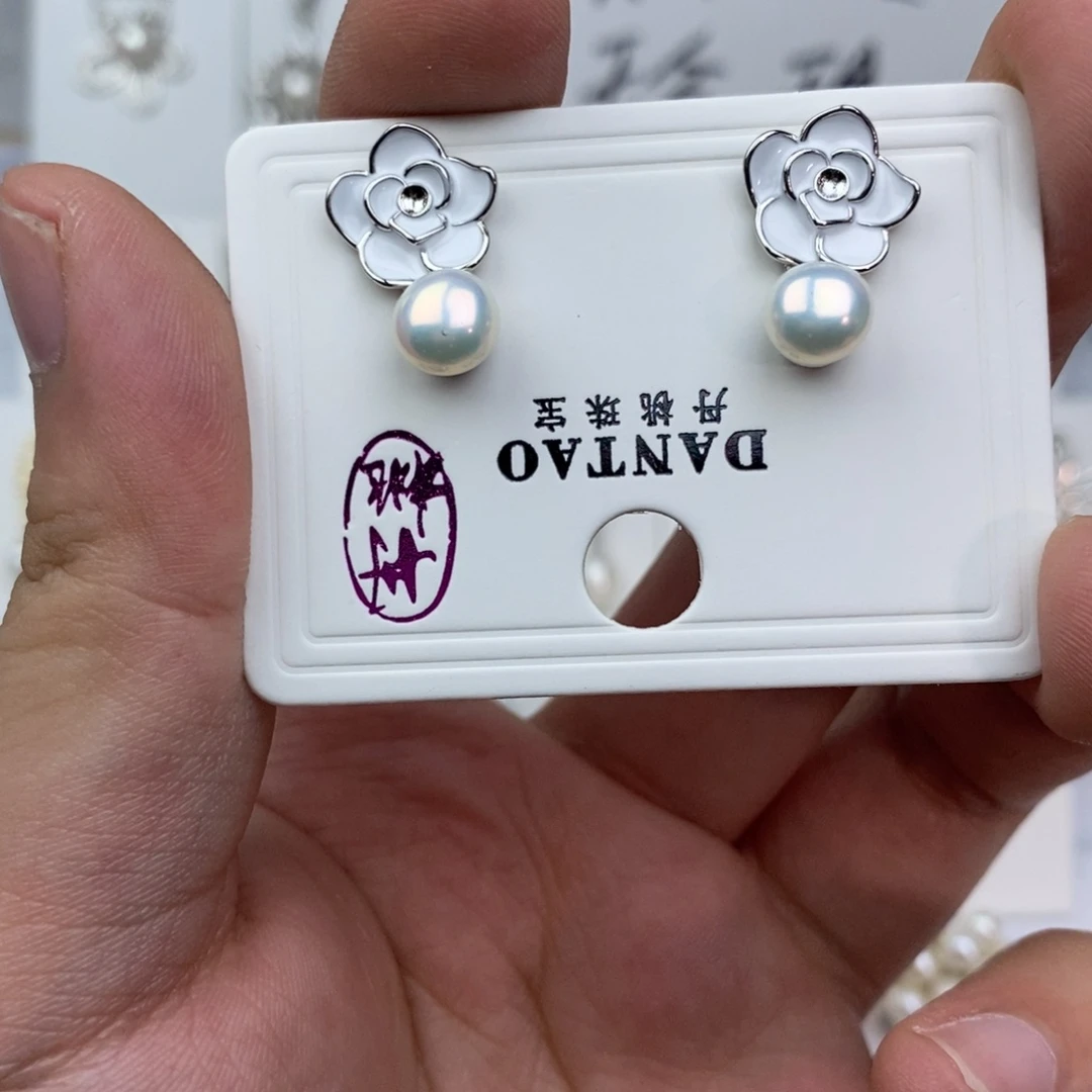 淡水珍珠耳饰银S925镶嵌