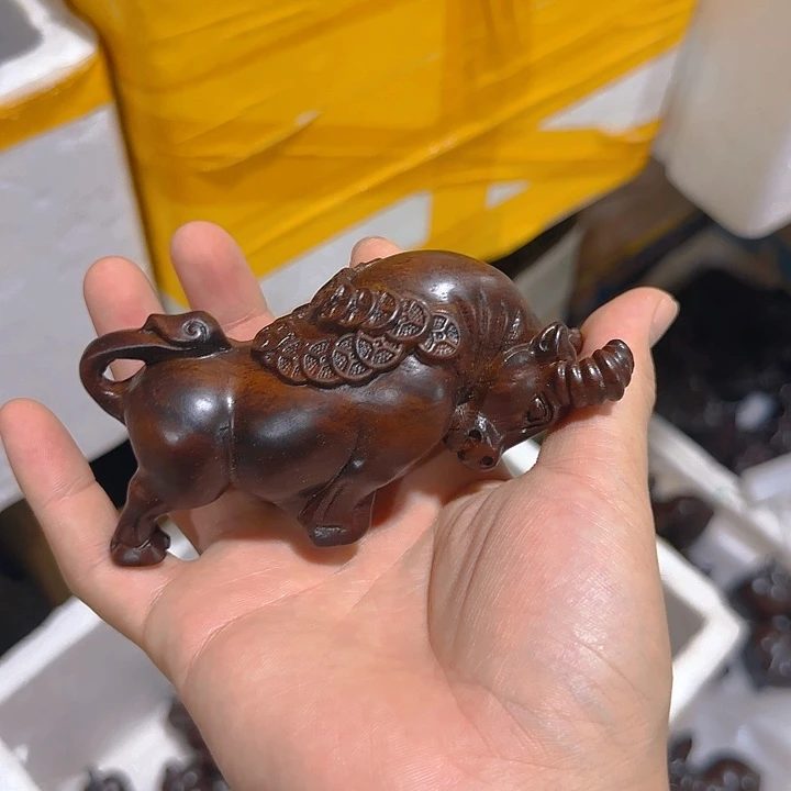 木黑檀木12金钱牛一只