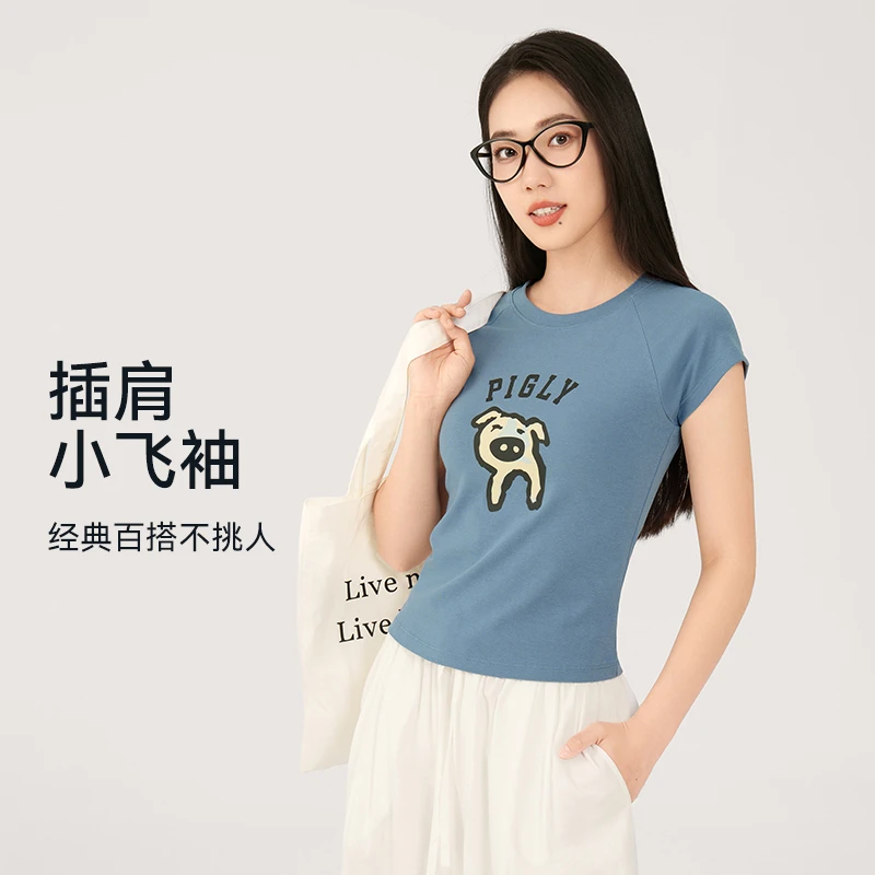 高街美式休闲短袖T恤运动休闲修身正肩短袖瑜伽服上衣夏季3510