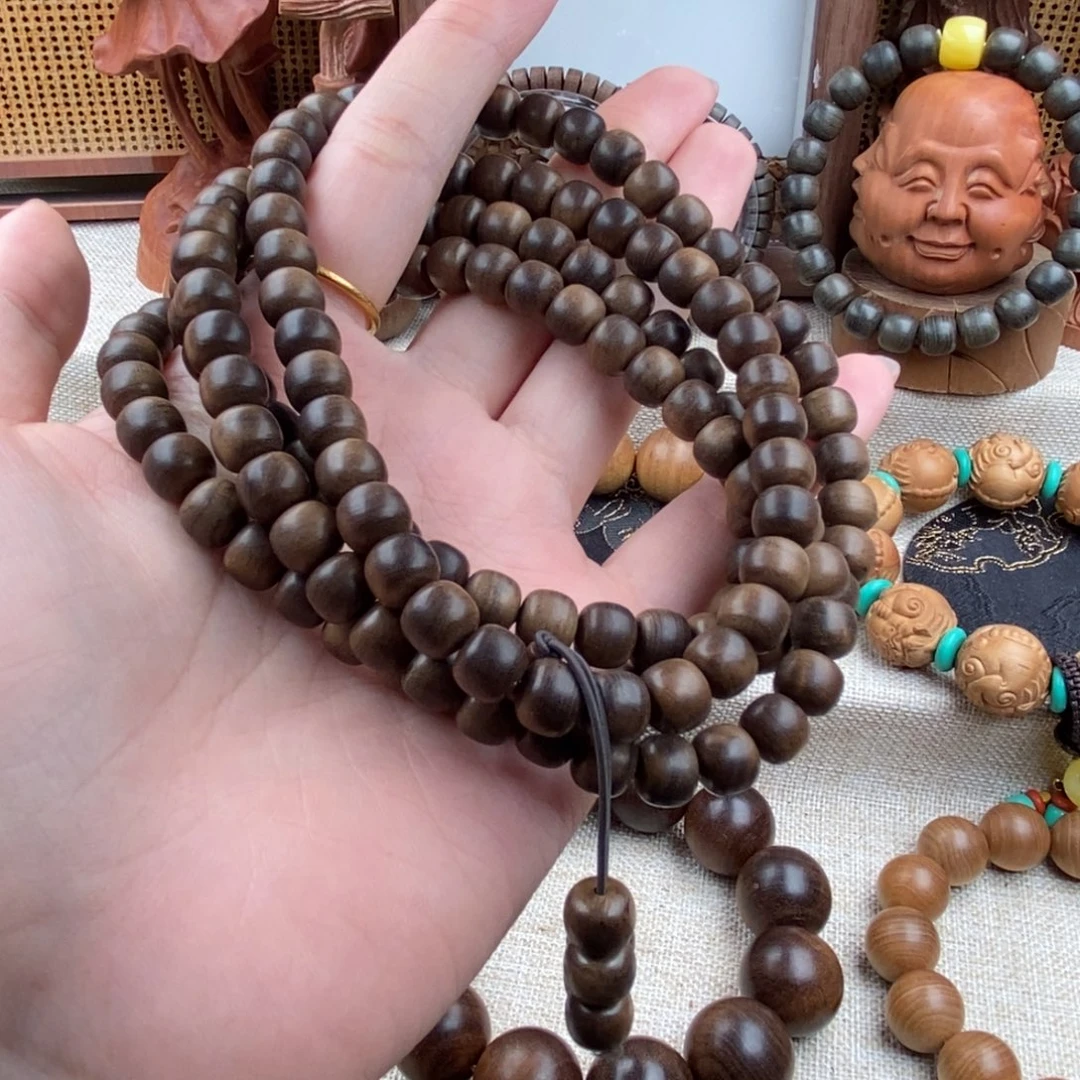 嘘****檀香木手串/手链迈索尔，老山檀香，奶香0708