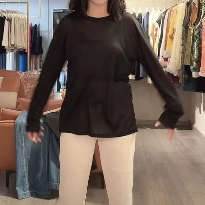 【四姐家】净版圆领长袖面膜T恤 25031