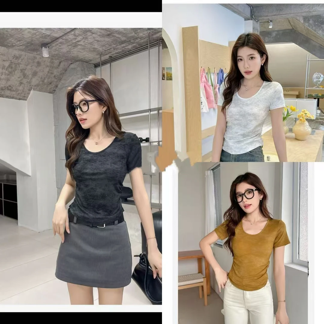 【锦衣服饰】F 015圆领时尚洋气扎染T恤