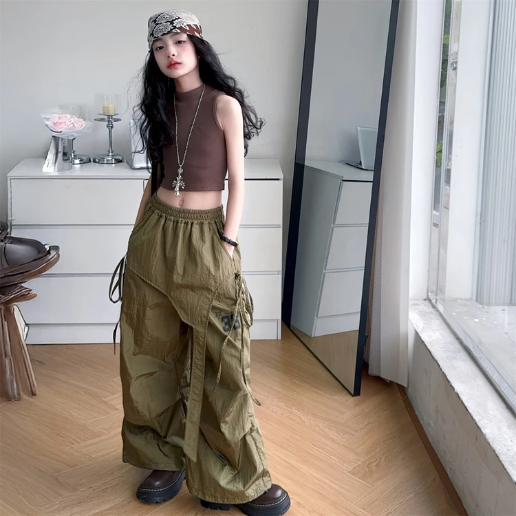 女童夏装套装新款女孩洋气两件套儿童韩版工装裤中大童装潮酷夏款