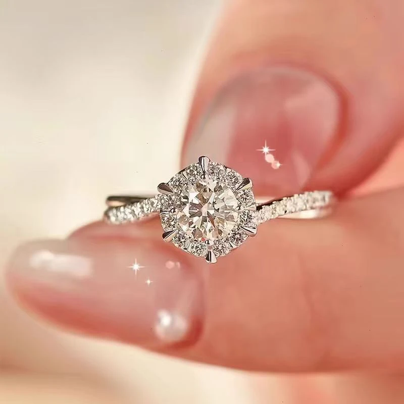 925银莫桑石戒指 【星织】轻奢结婚经典精致