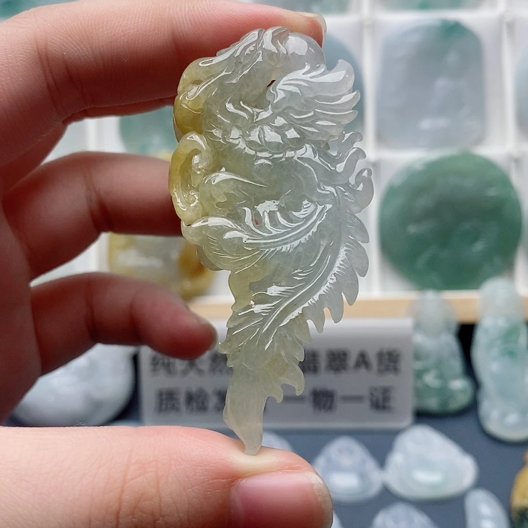 翡翠未镶嵌吊坠(不含链)凤牌