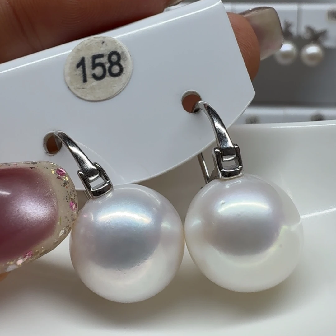 筱****银S925镶嵌淡水珍珠耳饰珍珠13.7有暇