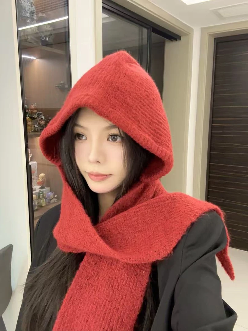 巴拉克拉法帽冬季保暖毛线帽围巾一体护耳针织帽