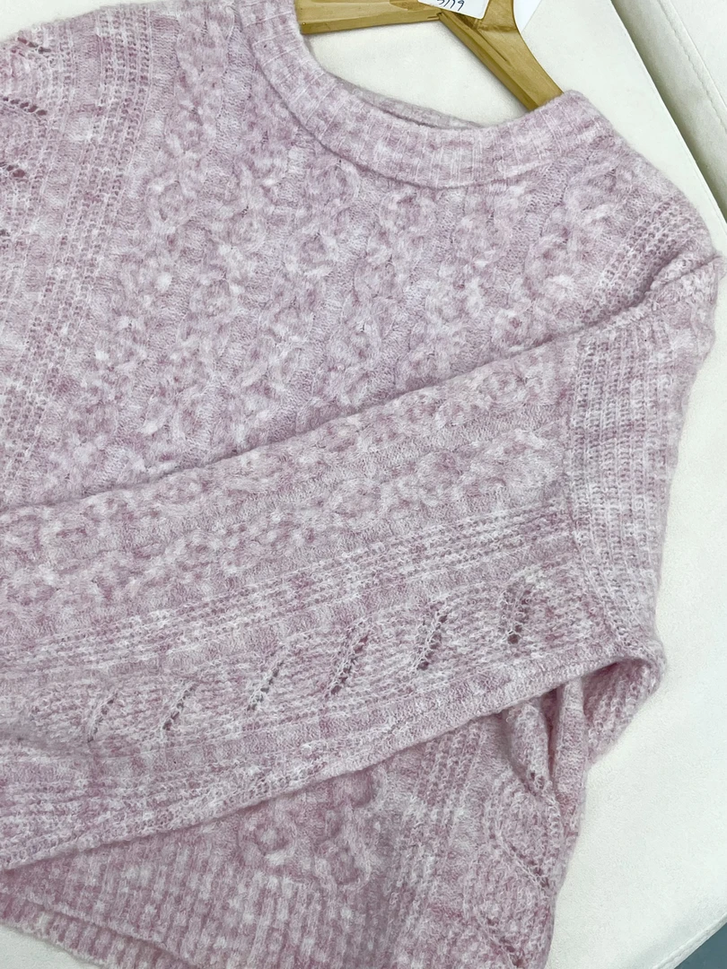 42-女款宽松型纯色毛针织衫-W81807001