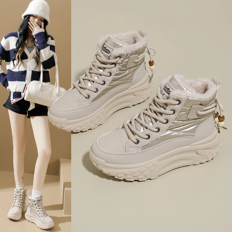 雪地靴2025冬季新款女款韩版ins厚底增高 小个子百搭时尚休闲女鞋