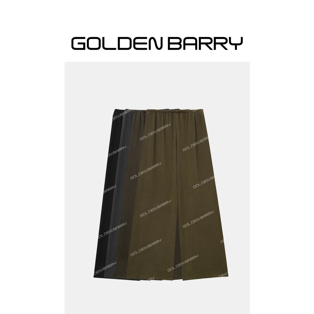 GOLDENBARRY|512029云感双面保暖面料阔腿裤休闲复古纯色宽松舒适