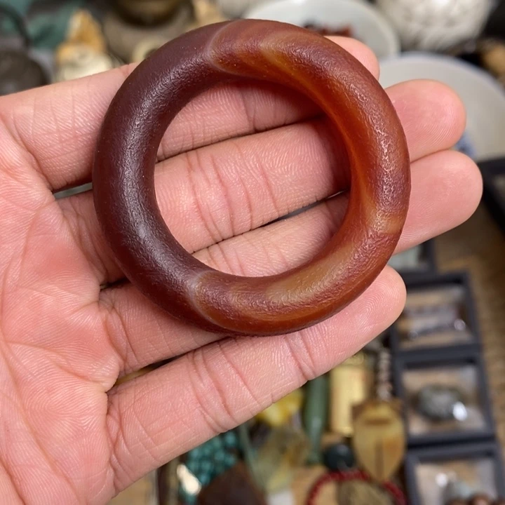 玛瑙/玉髓合金颈饰玛瑙环 摆件 微瑕