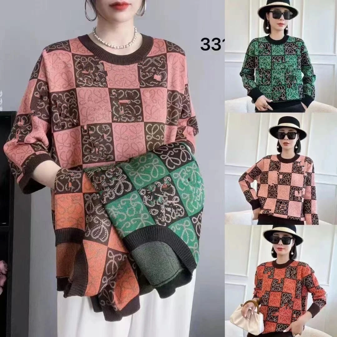 【宠粉专属】欧韩潮流圆领秋冬针织烫钻高级感针织套头休闲百搭毛衣