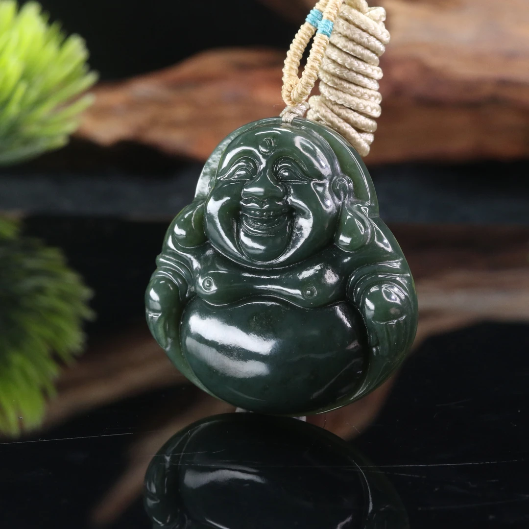 3和田玉青玉佛公吊坠/300187上海嘉禾拍卖