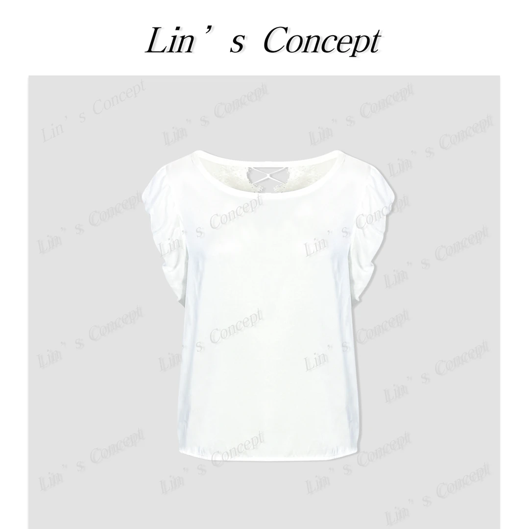 【Lin's concept】轻奢极简气质轻奢设计师夏季百搭上衣 DL2405717
