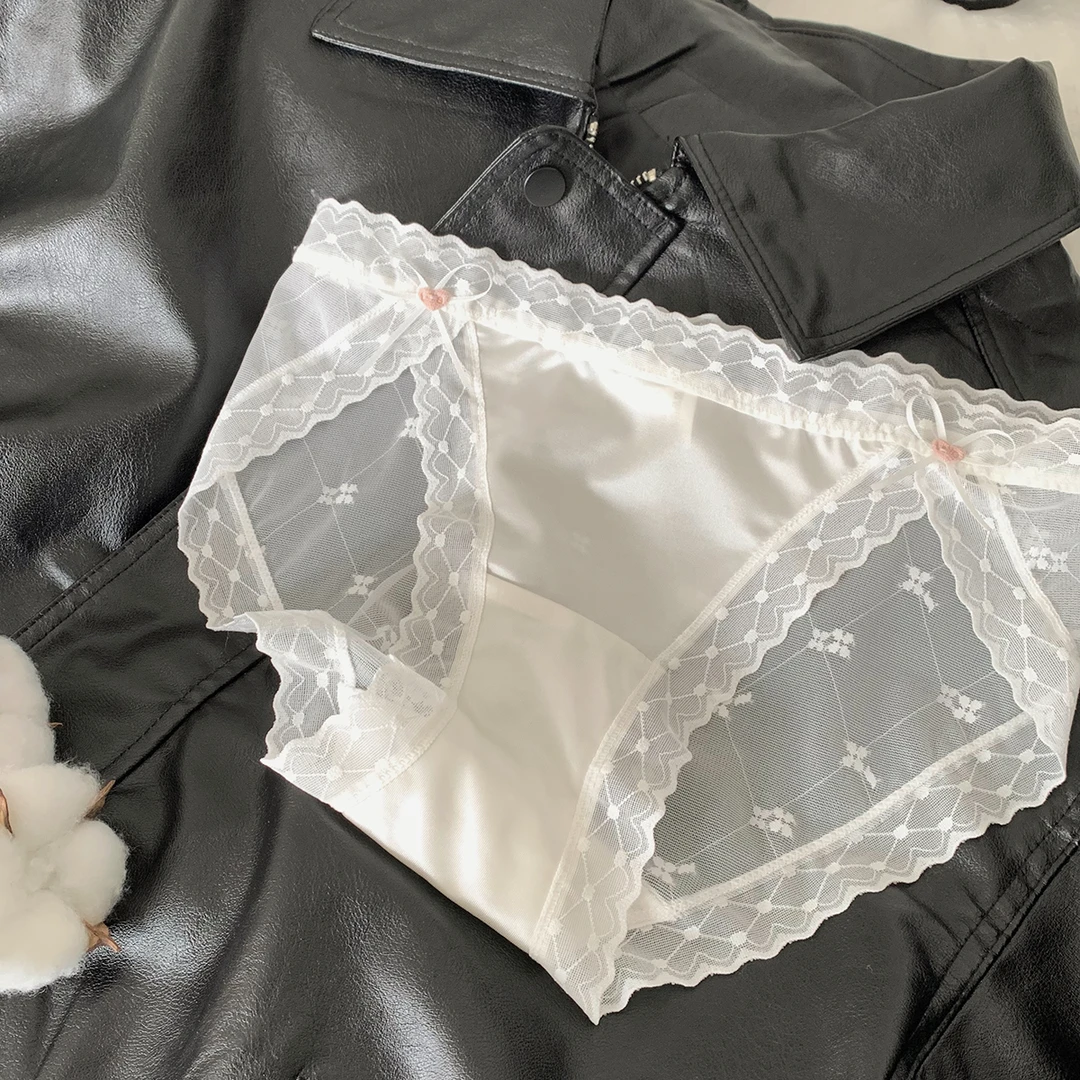 『Black』暧昧月光 法式纯欲网纱少女内裤性感高开叉中腰三角裤