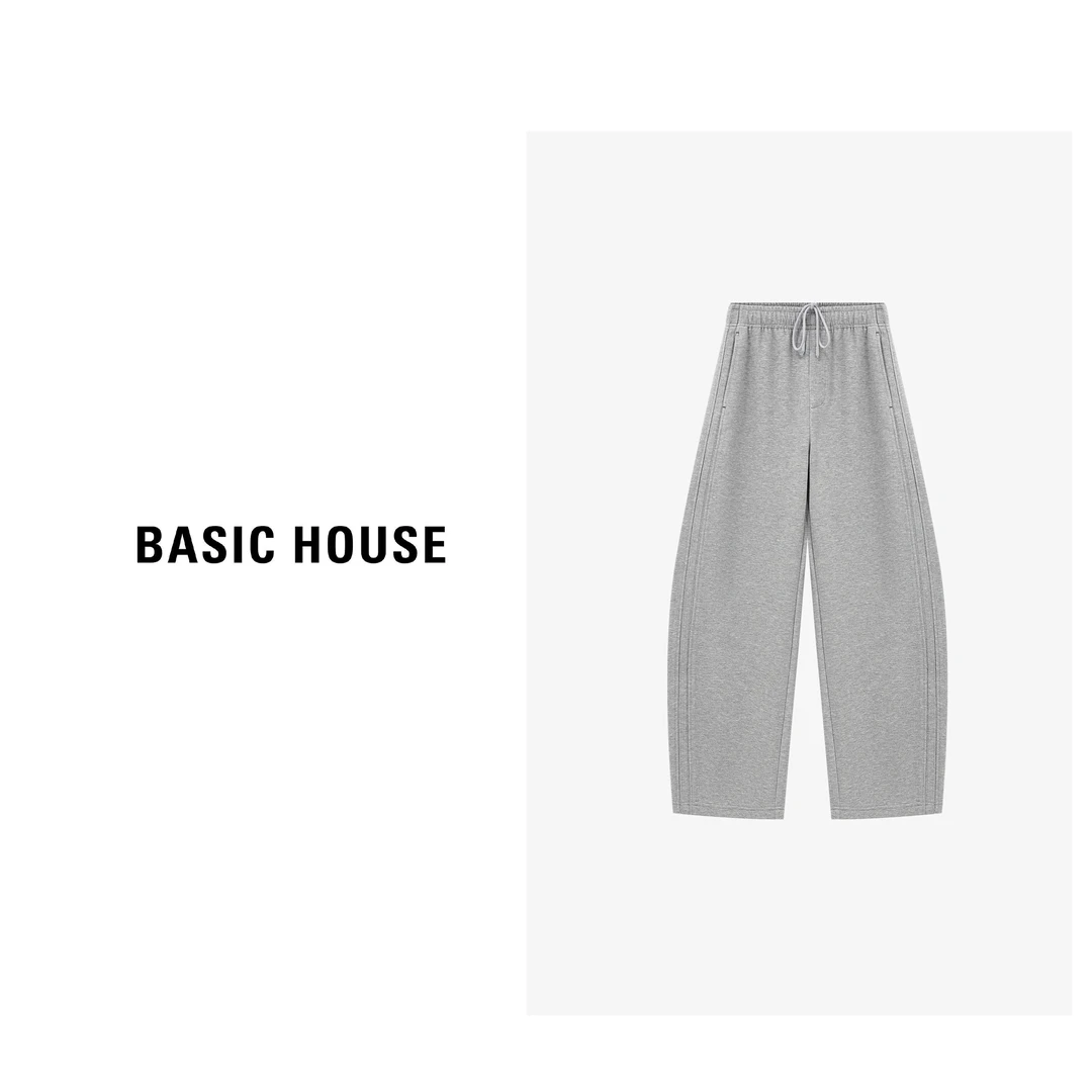 Basic House/百家好极简风宽松慵懒弯刀裤简约长裤-B0625B5IFY2
