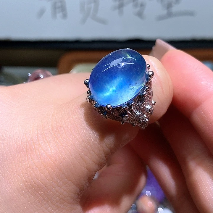 吥***罖银S925镶嵌戒指水晶