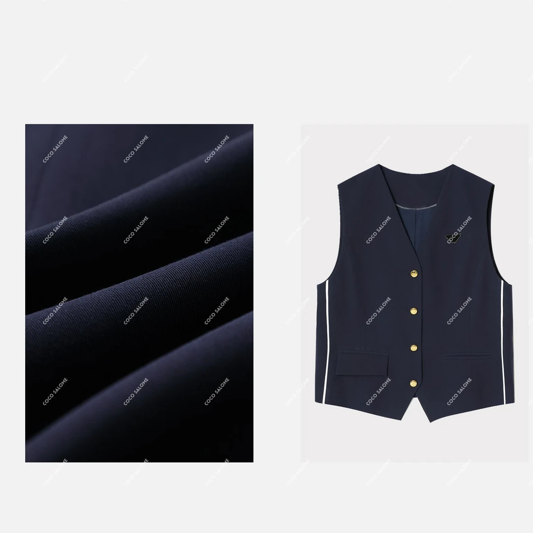 安安推荐【罗曼蒂】斜纹精品高级剪裁百搭v领轻奢马甲BL-24X6373