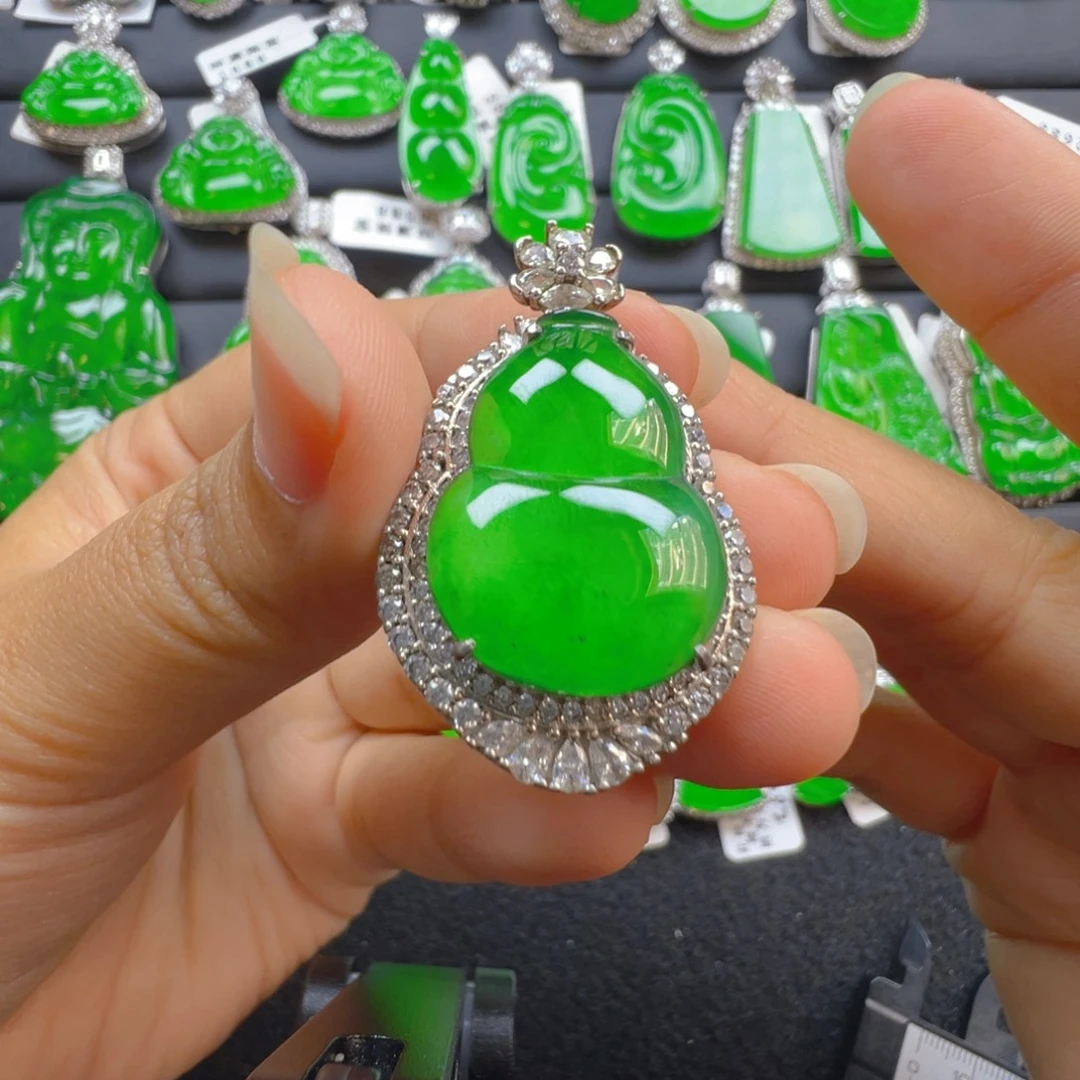翡翠银S925镶嵌颈饰
