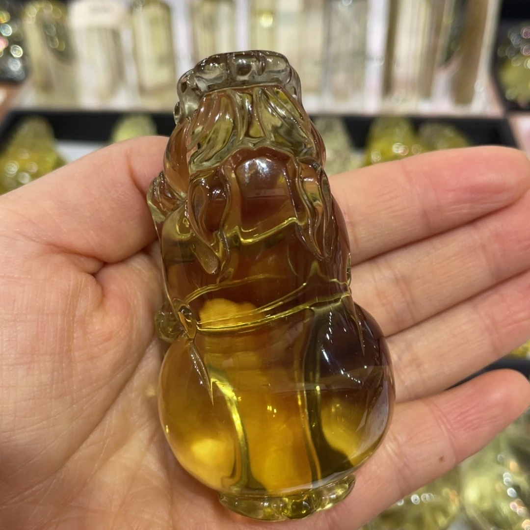 黄晶摆件未镶嵌老油黄貔貅