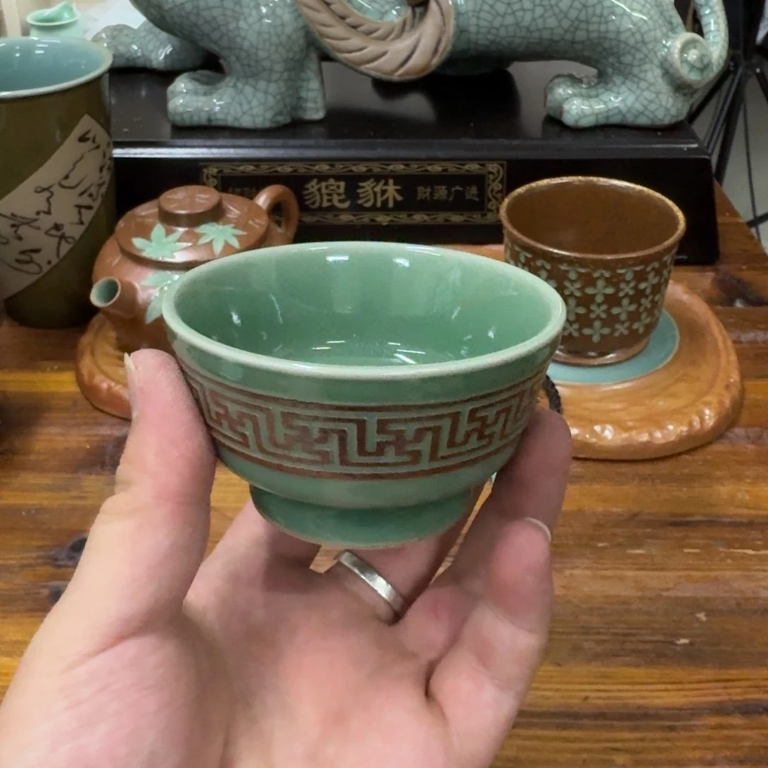 龙泉青瓷茶具微瑕1330