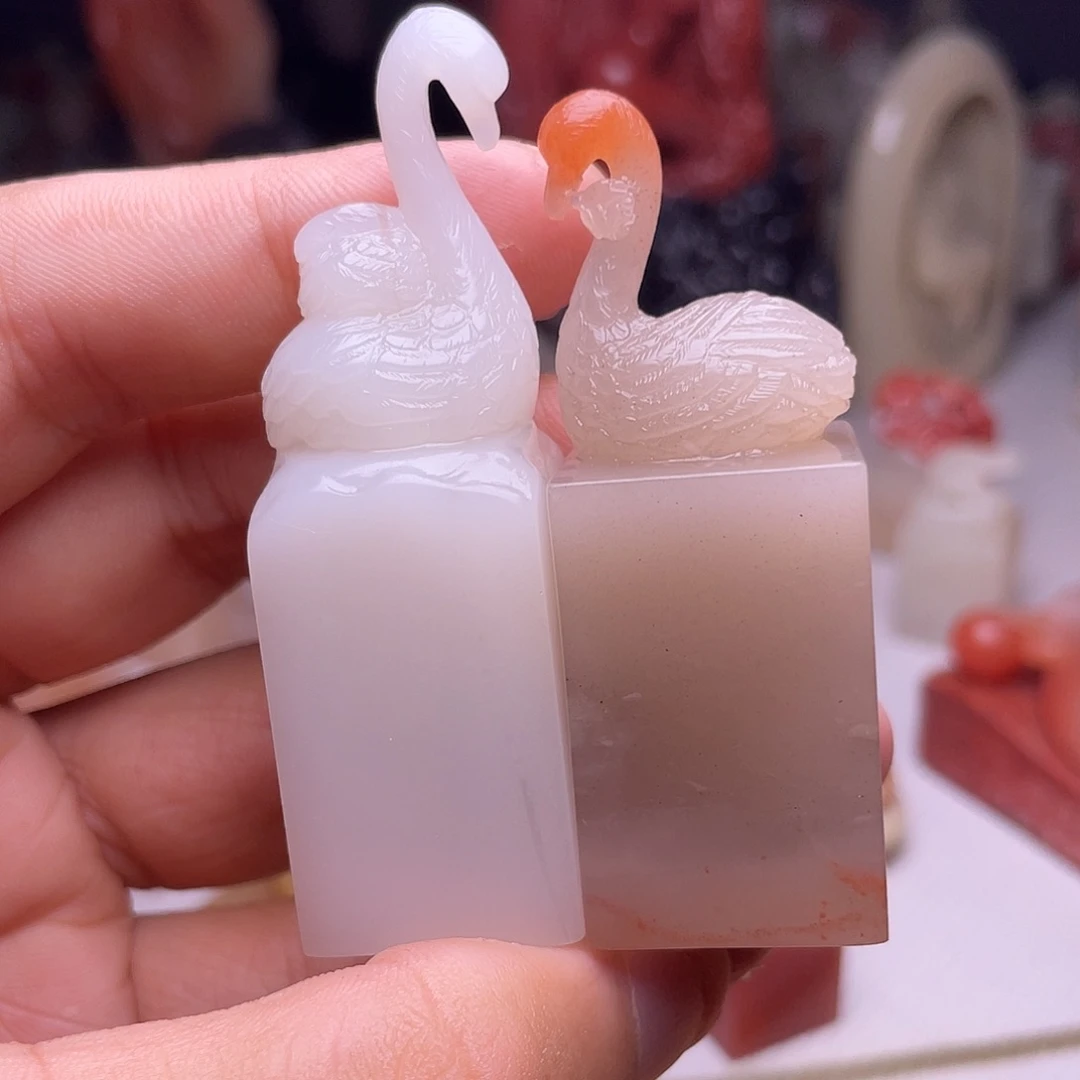 *****老挝石天鹅印章作品