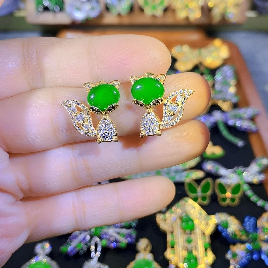 颈饰银S925镶嵌翡翠