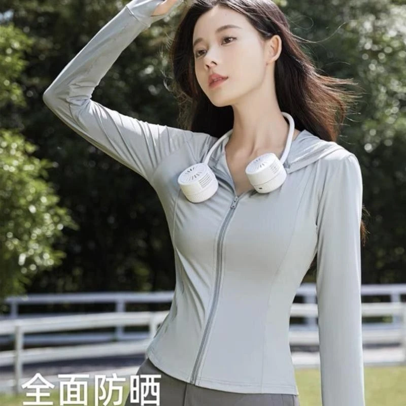 防晒衣女夏季凉感修身薄款运动外套透气防紫外线速干南雀防晒衣