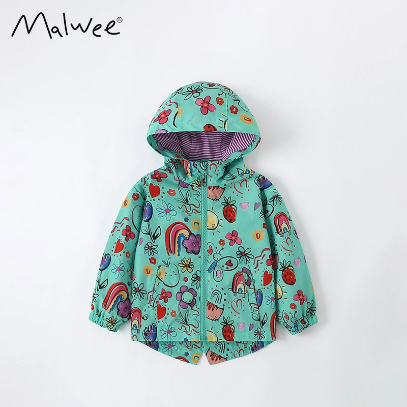 秋冬新款女童洋气欧美风儿童连帽开衫式风衣童装小女孩时尚潮流外