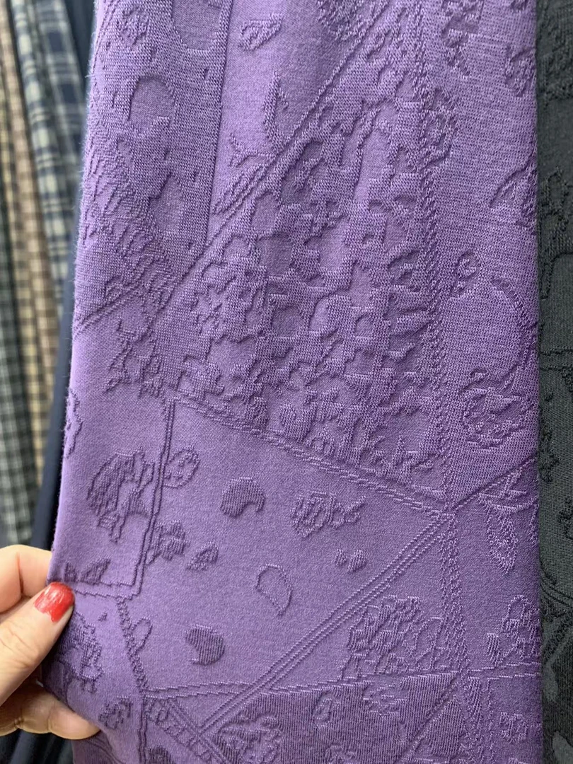 可可紫加绒     水立方布料