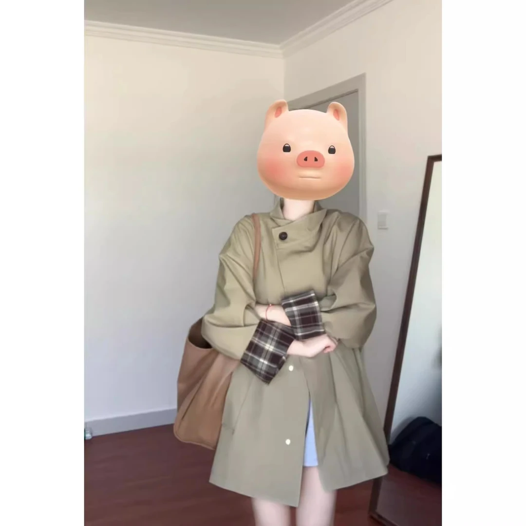 韩系风衣外套女英伦风2025冬季新款高级感巨好看立领短款流行大衣