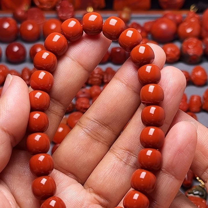 南红玛瑙未镶嵌配饰老型手串9.6mm
