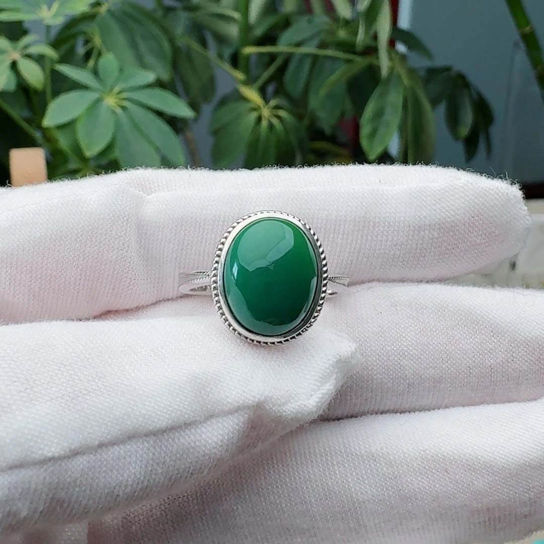 绿松石银S925镶嵌戒指戒指
