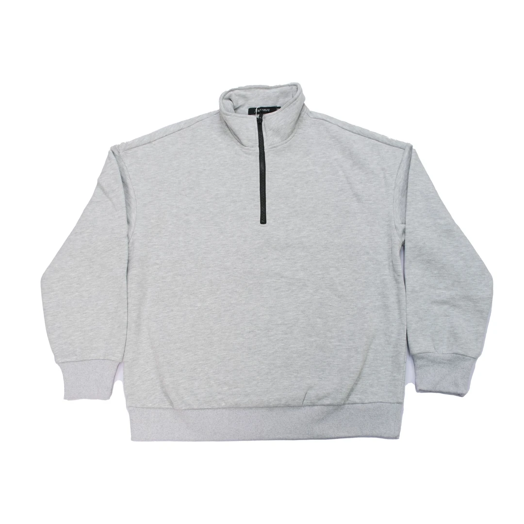 Q872-棉加绒半拉链立领纯色卫衣户外运动休闲男士长袖宽松