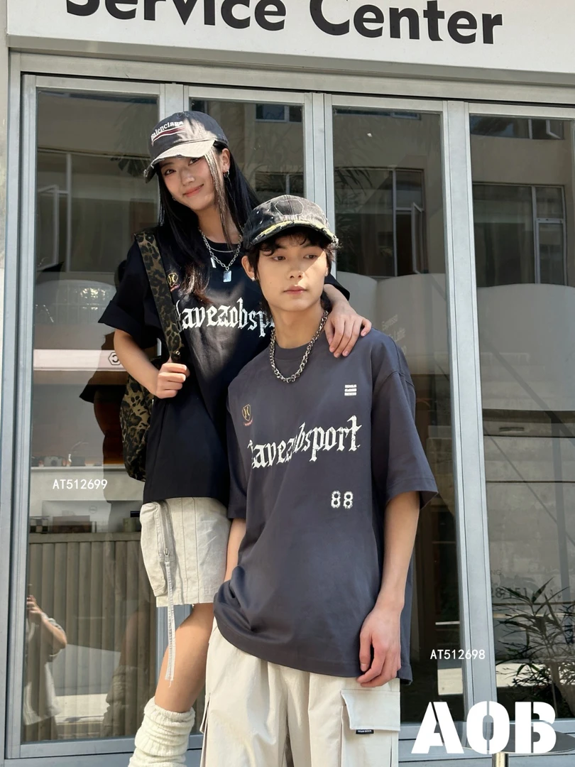 圆领短袖夏季显肌美式短袖T恤潮流半袖上衣休闲宽松cleanfit风