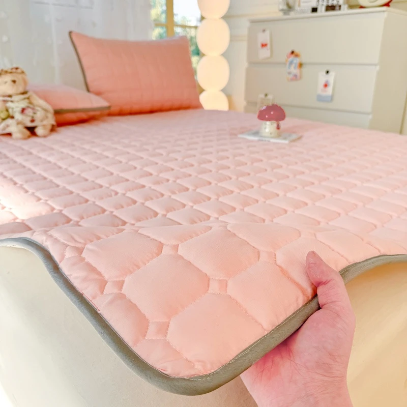春夏纯色磨毛床垫软垫家用榻榻米垫子学生宿舍单人褥子垫被床褥垫