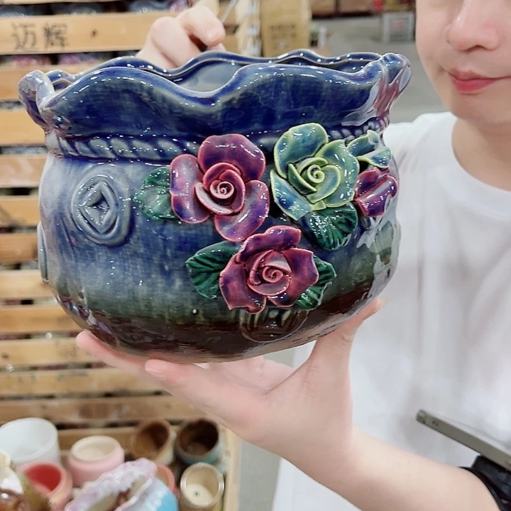 有孔，凑10元包邮陶瓷花盆发货！