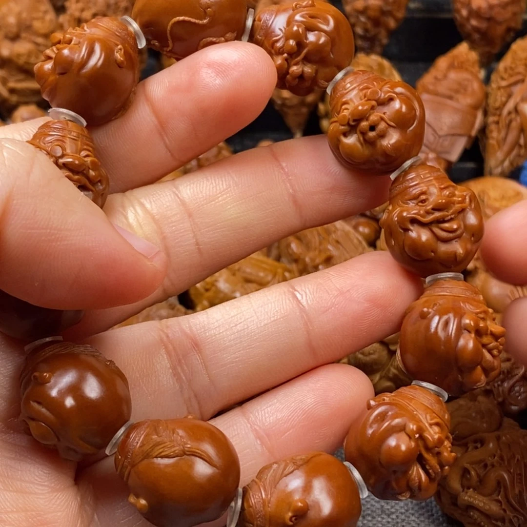 橄榄核手串/手链小****画核雕手串