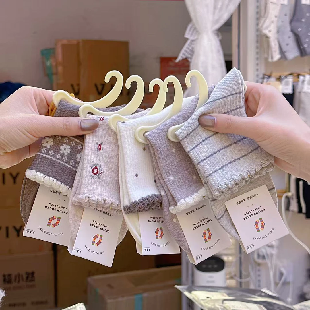 5双 云泰仑女士袜子2025秋季新款中筒潮袜百搭运动袜成人学生女袜