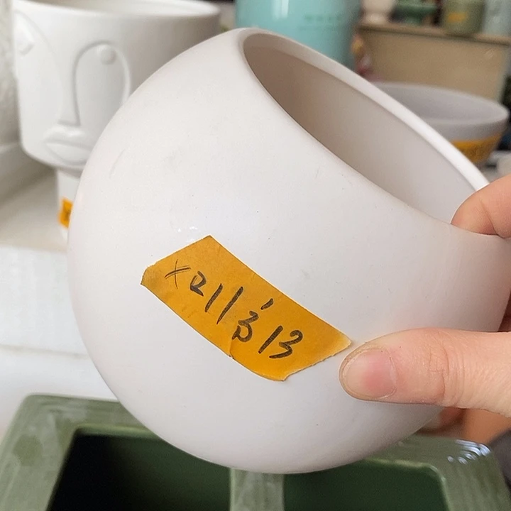 摆件陶陶盆有孔 瑕疵针孔漏釉介意勿拍外口 11外高13