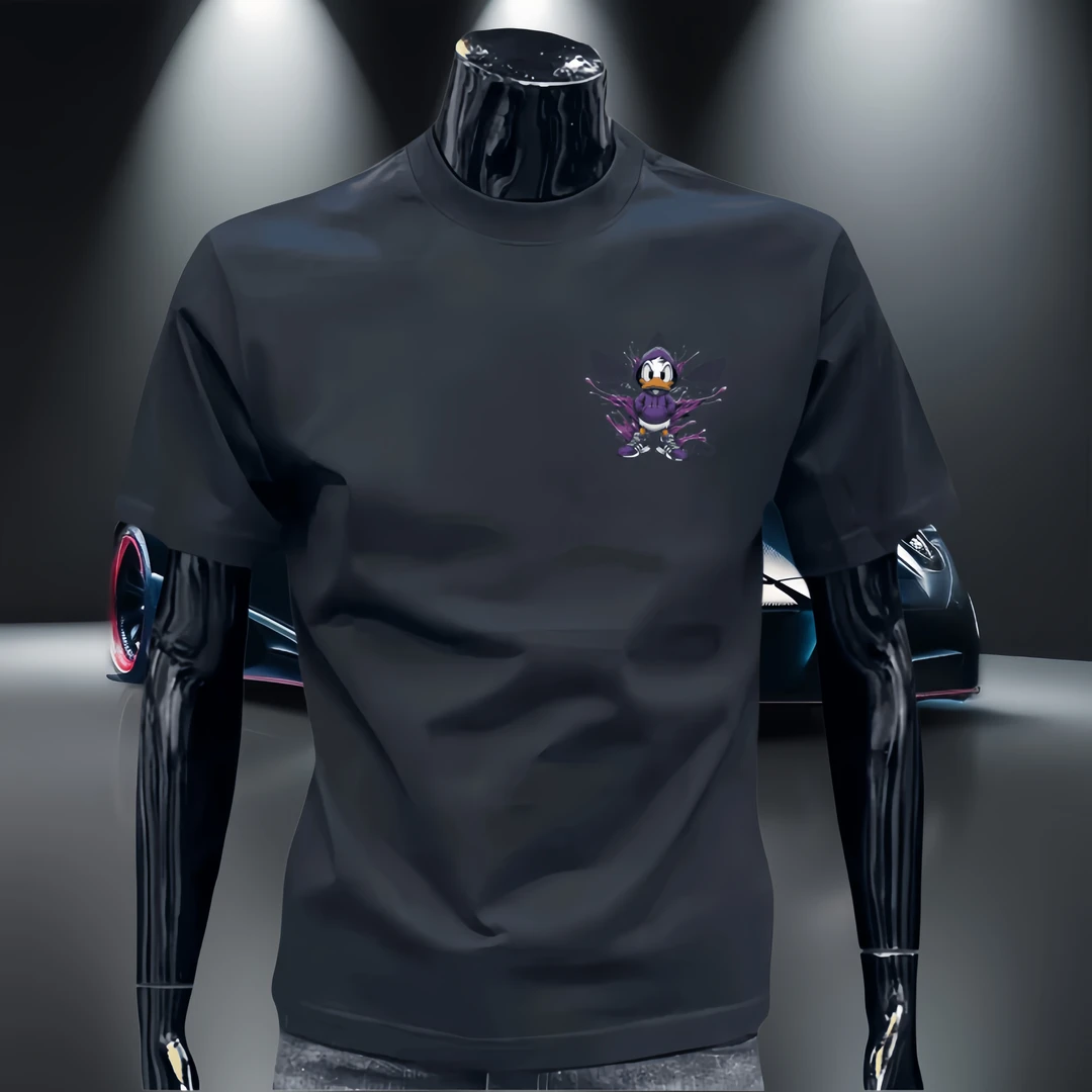 短袖夏季T恤潮流高品质男装城市轻运动风时尚圆领半袖修身印花男