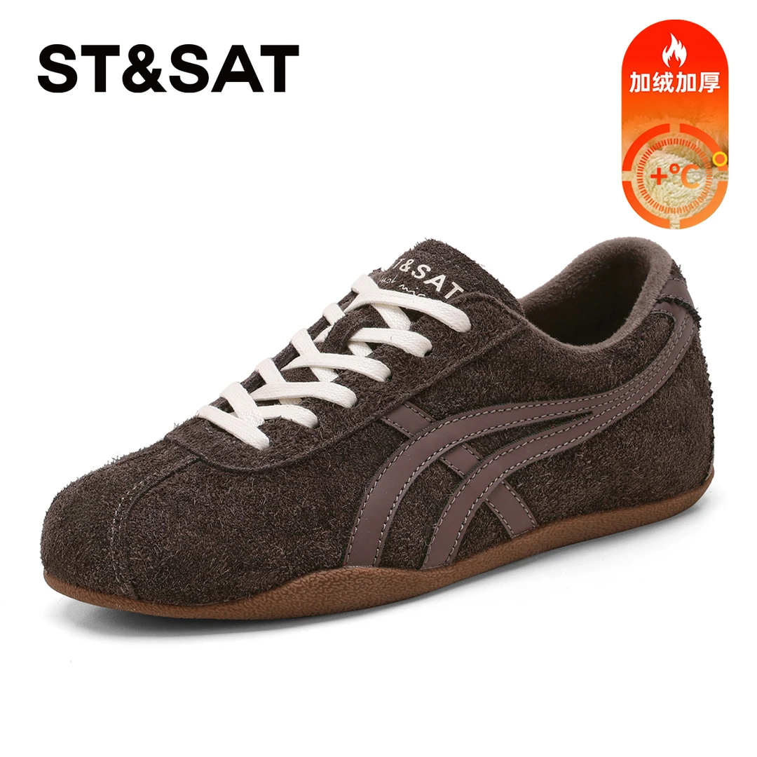 星期六平价暖绒内里德训鞋女2025冬季百搭时尚耐看洋气运动休闲鞋